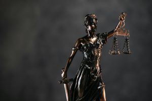 bronze figurine of Lady Justice